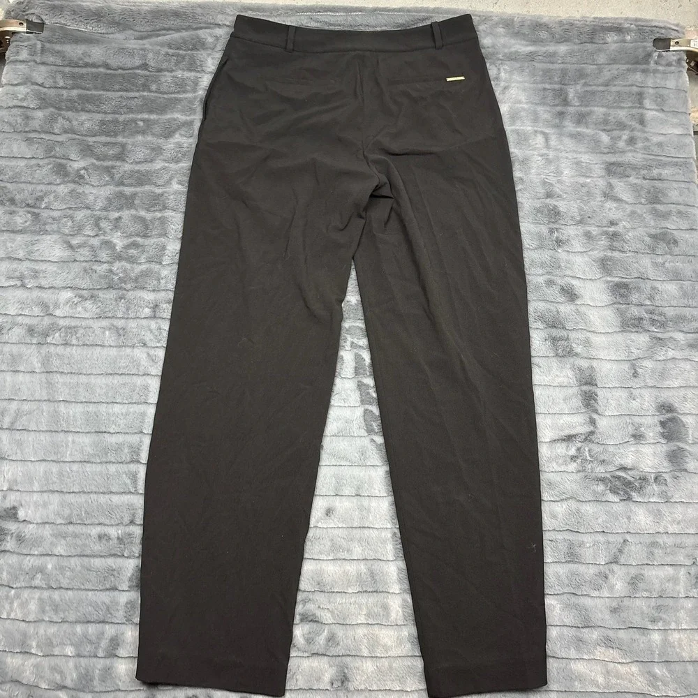 Michael Kors Womens Black Tailored Dress Pants Gold Hardware Size 12 Stretch
